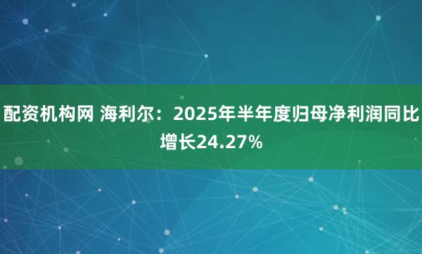 配资机构网 海利尔：2025年半年度归母净利润同比增长24.27%